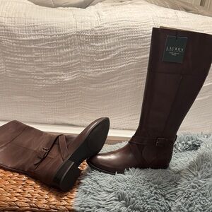 Lauren Ralph Lauren Dark Brown Leather Boots